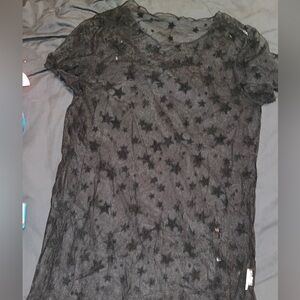 sheer star cover up oversized tee
